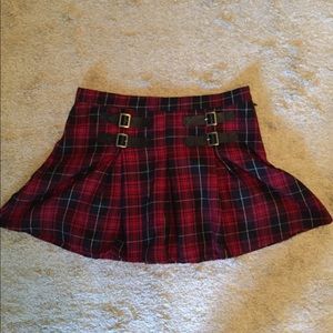 Hot Topic Red Plaid Miniskirt